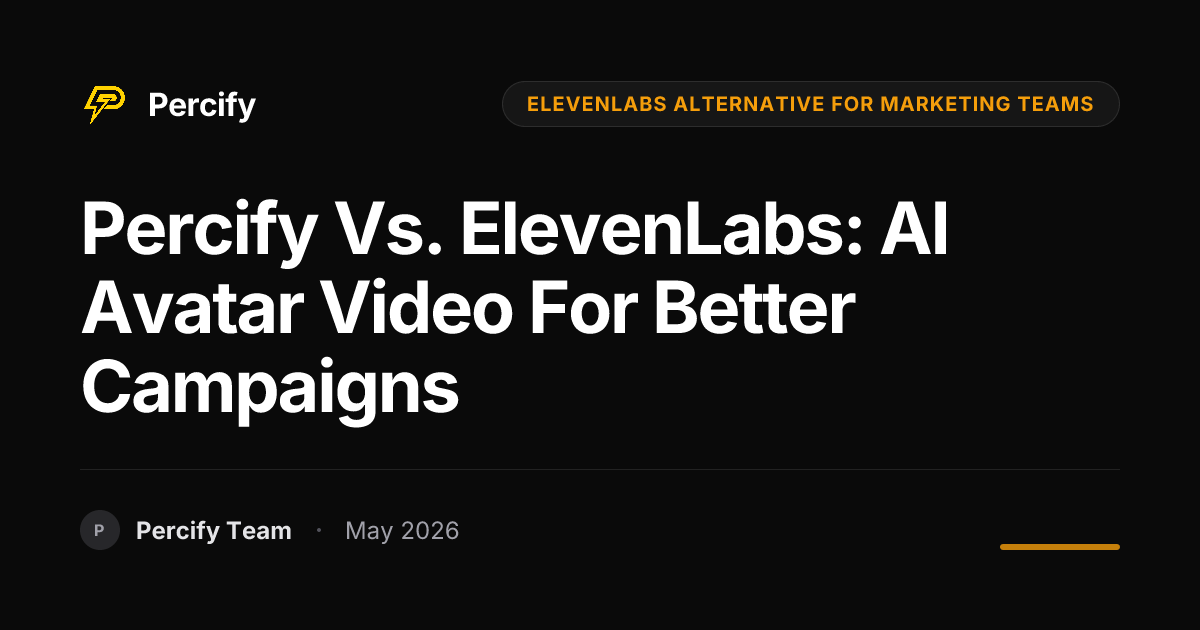 Percify vs. ElevenLabs: AI Avatar Video for Better Campaigns - Percify AI Avatar Blog Cover