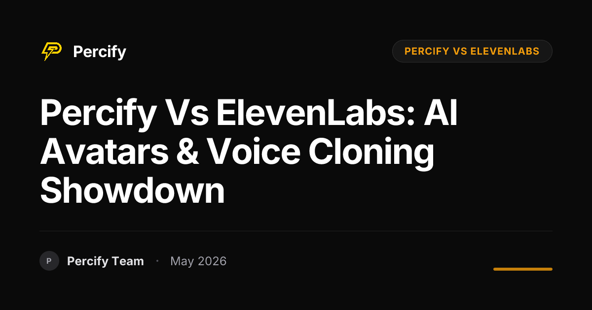 Percify vs ElevenLabs: AI Avatars & Voice Cloning Showdown - Percify AI Avatar Blog Cover