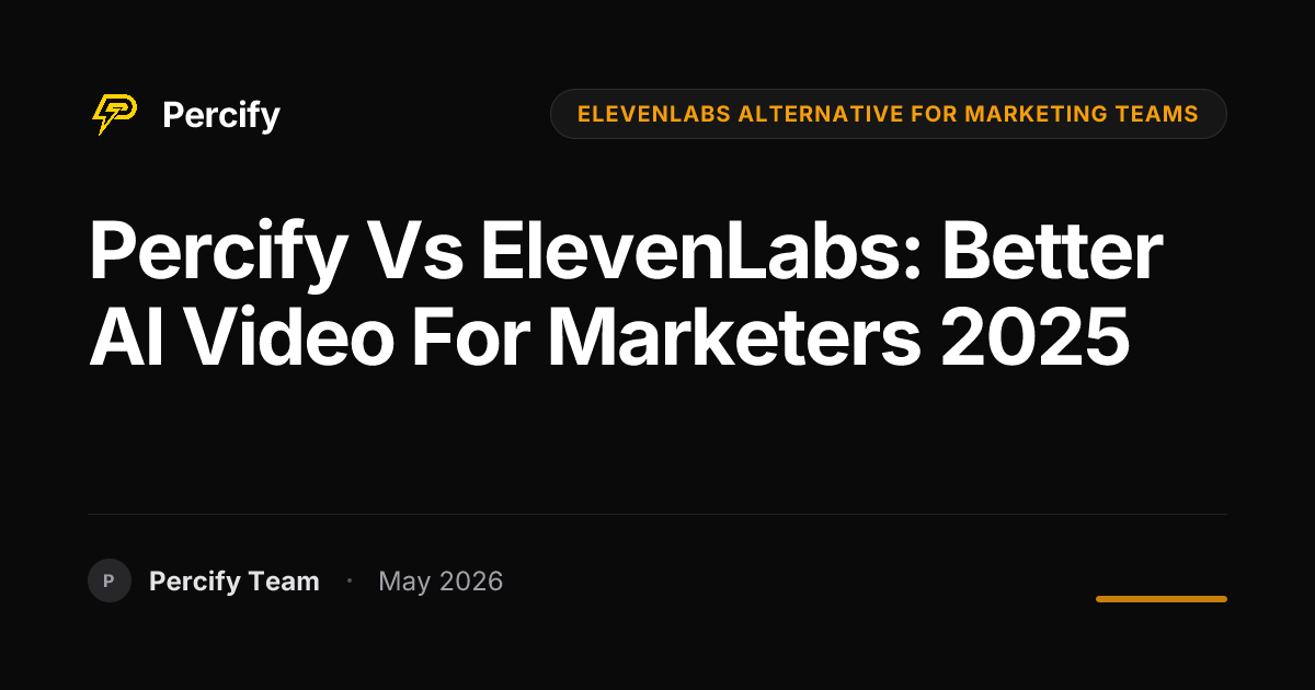 Percify vs ElevenLabs: Better AI Video for Marketers 2025 - Percify AI Avatar Blog Cover