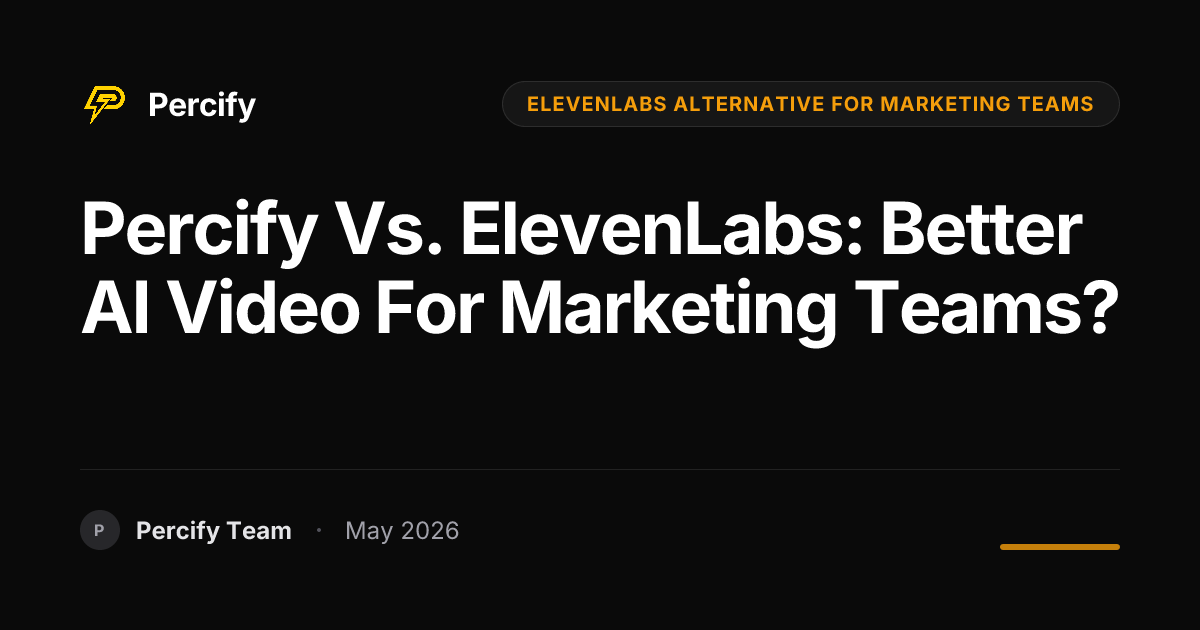 Percify vs. ElevenLabs: Better AI Video for Marketing Teams? - Percify AI Avatar Blog Cover