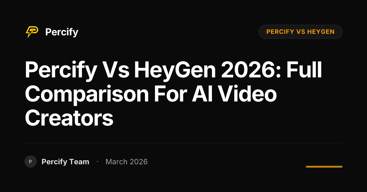 Percify vs HeyGen 2026: Full Comparison for AI Video Creators - Percify AI Avatar Blog Cover