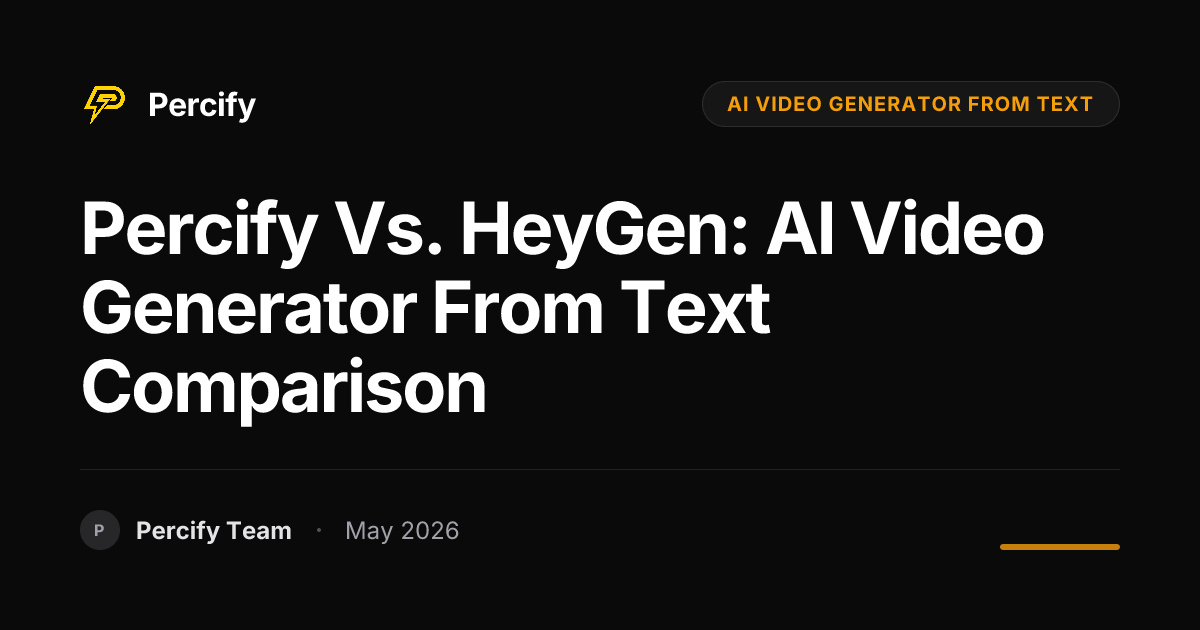 Percify vs. HeyGen: AI Video Generator from Text Comparison - Percify AI Avatar Blog Cover