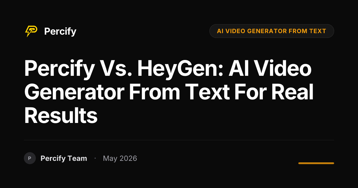 Percify vs. HeyGen: AI Video Generator from Text for Real Results - Percify AI Avatar Blog Cover