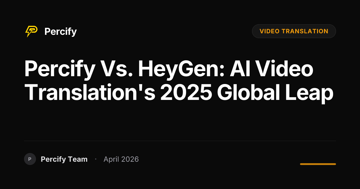 Percify vs. HeyGen: AI Video Translation's 2025 Global Leap - Percify AI Avatar Blog Cover