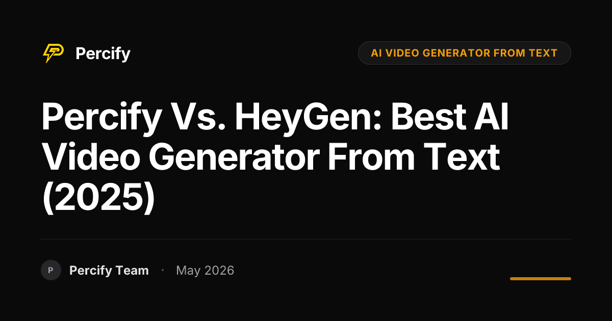 Percify vs. HeyGen: Best AI Video Generator from Text (2025) - Percify AI Avatar Blog Cover