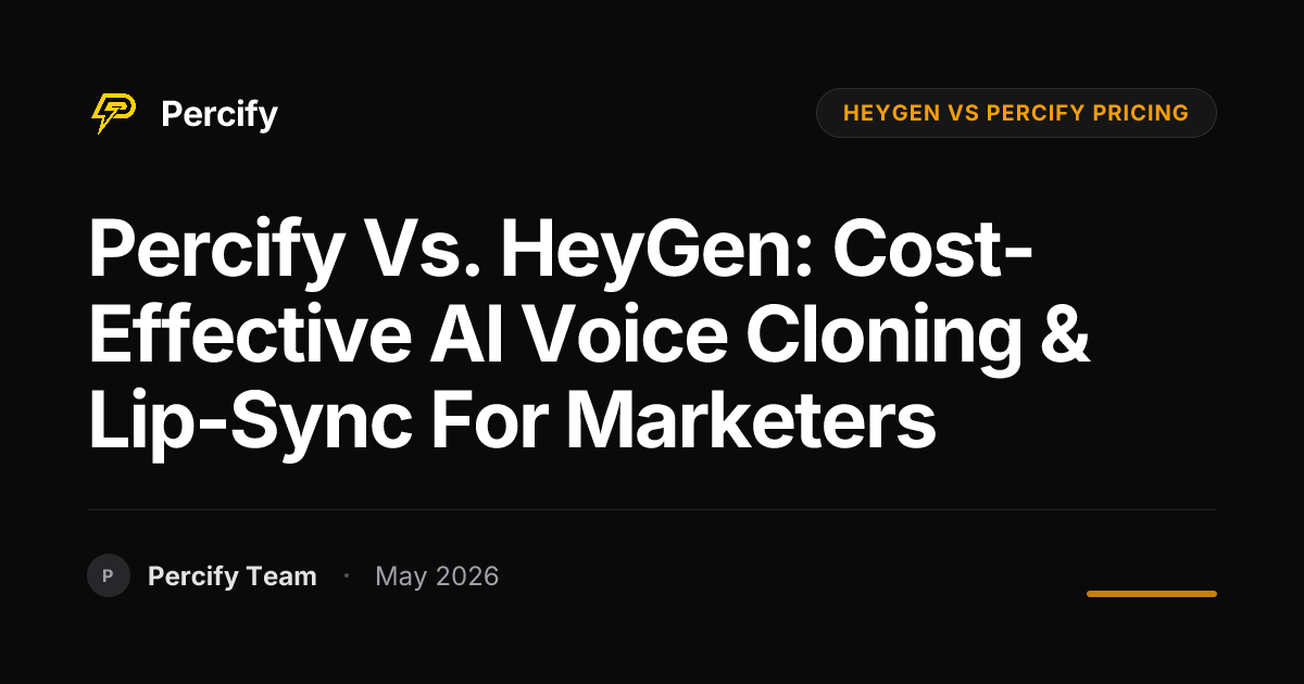 Percify vs. HeyGen: Cost-Effective AI Voice Cloning & Lip-Sync for Marketers - Percify AI Avatar Blog Cover