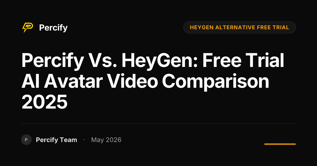 Percify vs. HeyGen: Free Trial AI Avatar Video Comparison 2025 - Percify AI Avatar Blog Cover
