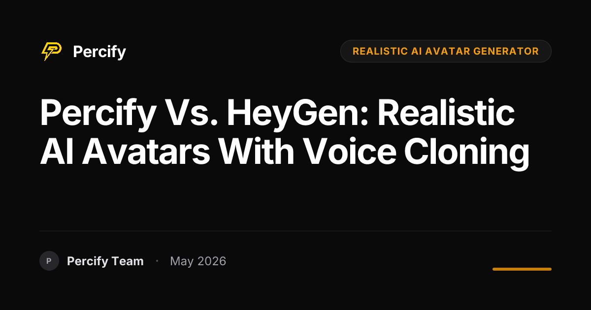Percify vs. HeyGen: Realistic AI Avatars with Voice Cloning - Percify AI Avatar Blog Cover