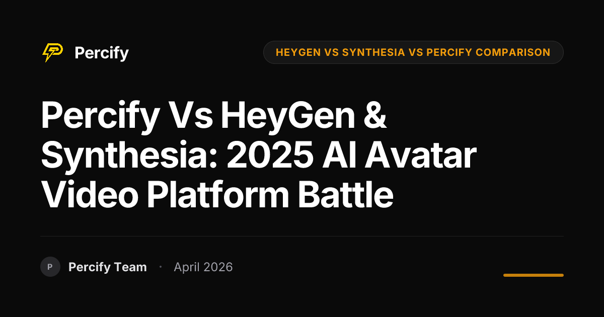 Percify vs HeyGen & Synthesia: 2025 AI Avatar Video Platform Battle - Percify AI Avatar Blog Cover