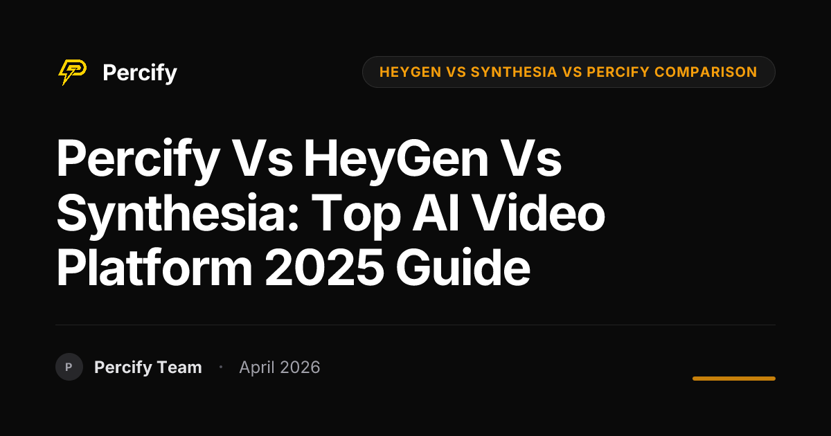 Percify vs HeyGen vs Synthesia: Top AI Video Platform 2025 Guide - Percify AI Avatar Blog Cover