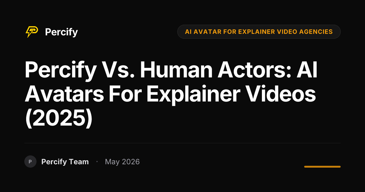 Percify vs. Human Actors: AI Avatars for Explainer Videos (2025) - Percify AI Avatar Blog Cover