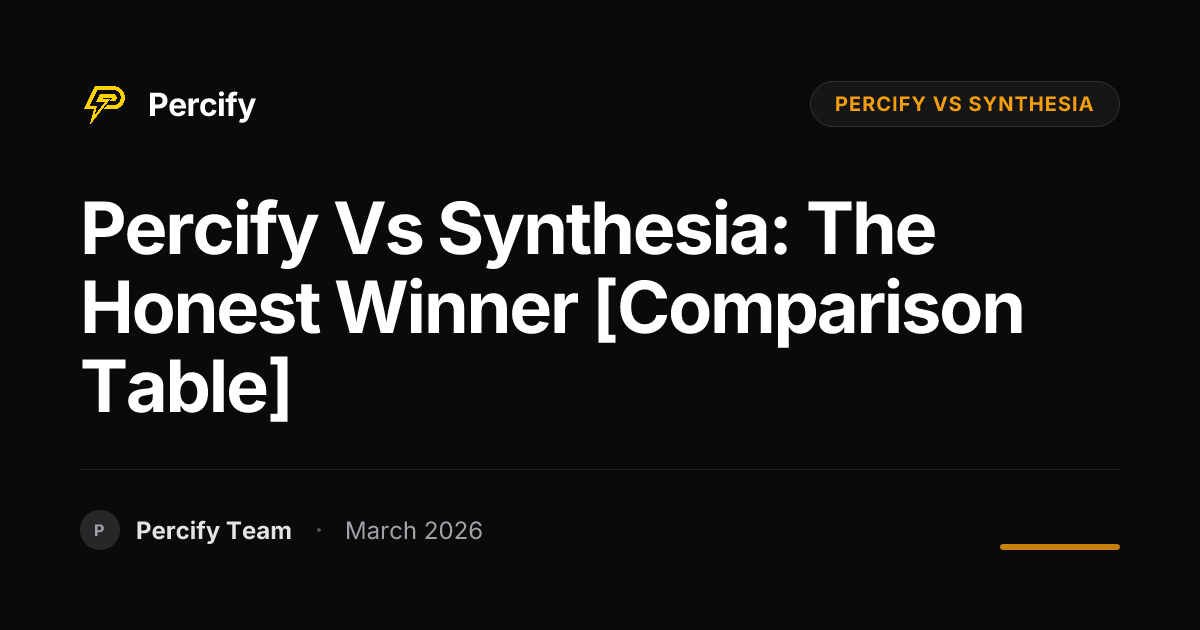 Percify vs Synthesia 2026: Which AI Avatar Platform Wins? - Percify AI Avatar Blog Cover