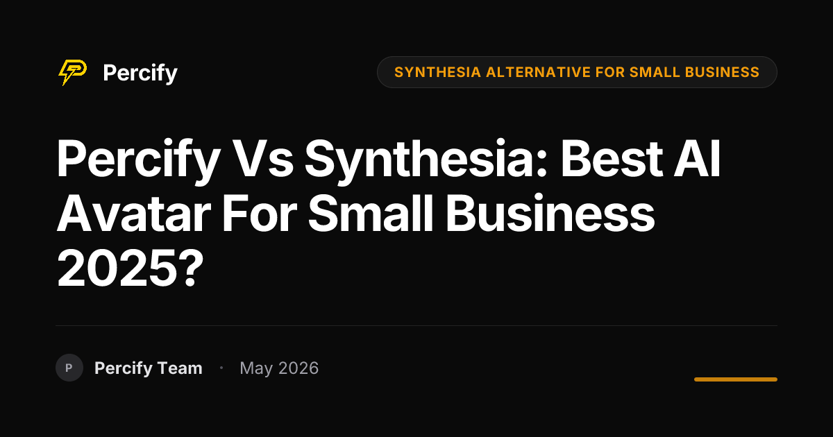 Percify vs Synthesia: Best AI Avatar for Small Business 2025? - Percify AI Avatar Blog Cover