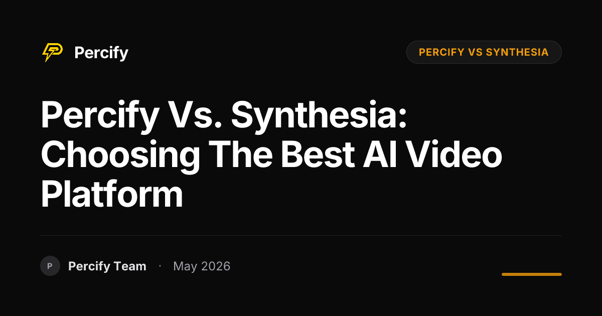 Percify vs. Synthesia: Choosing the Best AI Video Platform - Percify AI Avatar Blog Cover