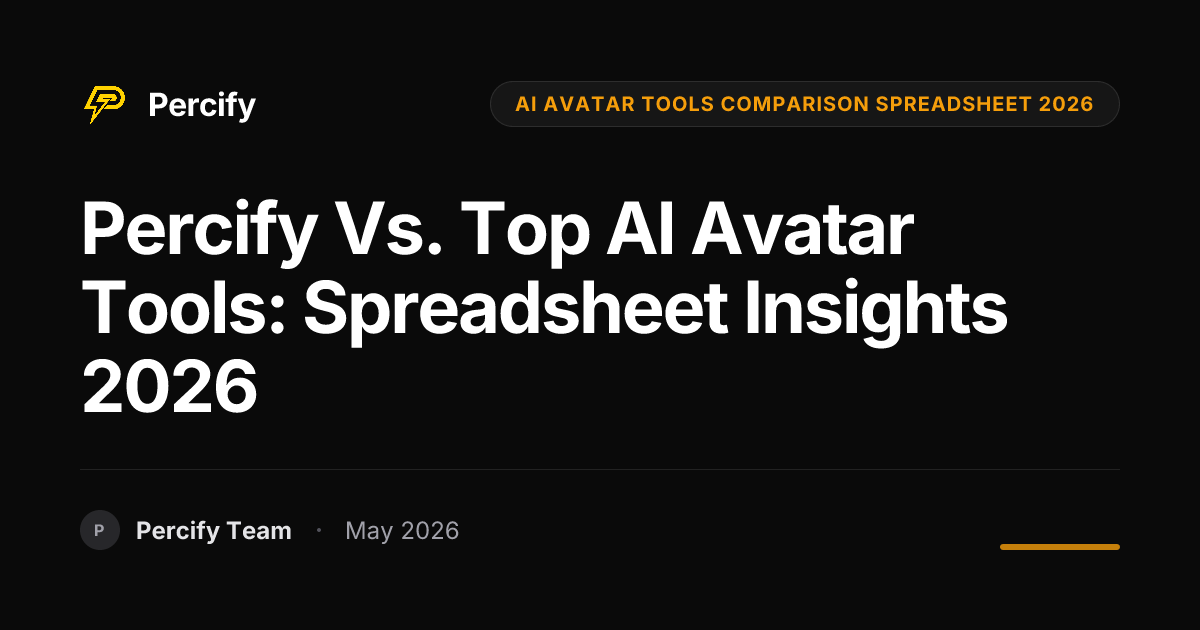 Percify vs. Top AI Avatar Tools: Spreadsheet Insights 2026 - Percify AI Avatar Blog Cover