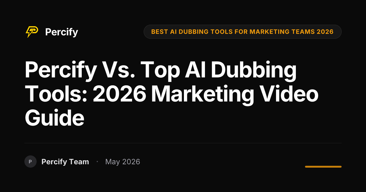 Percify vs. Top AI Dubbing Tools: 2026 Marketing Video Guide - Percify AI Avatar Blog Cover