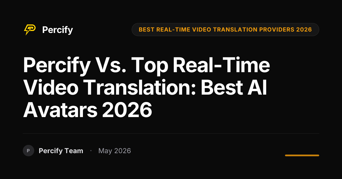 Percify vs. Top Real-Time Video Translation: Best AI Avatars 2026 - Percify AI Avatar Blog Cover