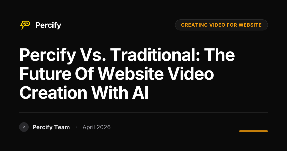 Percify vs. Traditional: The Future of Website Video Creation with AI - Percify AI Avatar Blog Cover