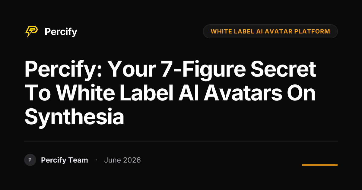 Percify: Your 7-Figure Secret to White Label AI Avatars on Synthesia - Percify AI Avatar Blog Cover