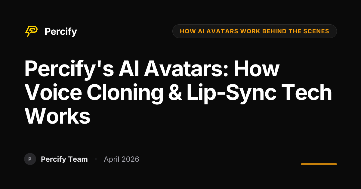 Percify's AI Avatars: How Voice Cloning & Lip-Sync Tech Works - Percify AI Avatar Blog Cover
