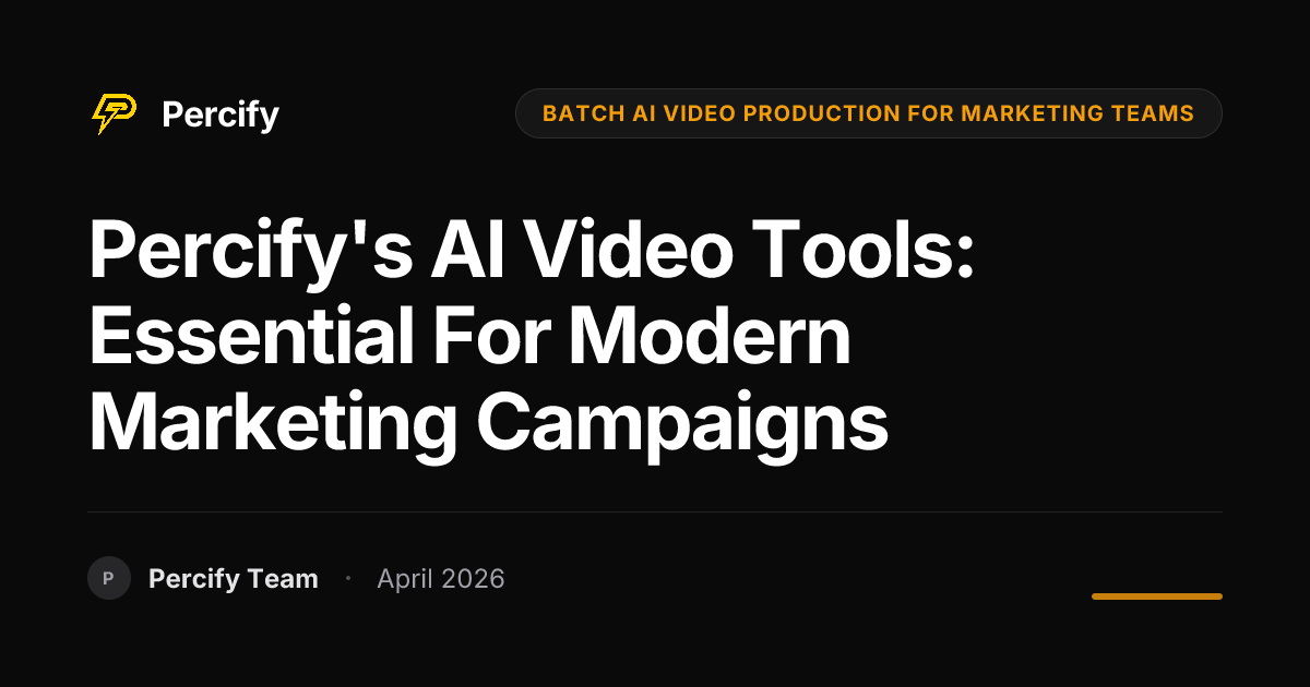 Percify's AI Video Tools: Essential for Modern Marketing Campaigns - Percify AI Avatar Blog Cover
