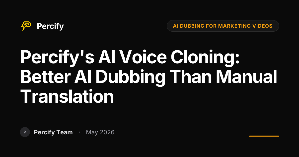 Percify's AI Voice Cloning: Better AI Dubbing Than Manual Translation - Percify AI Avatar Blog Cover