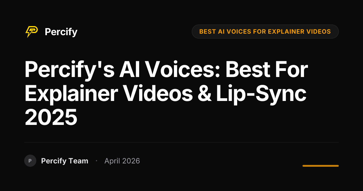 Percify's AI Voices: Best for Explainer Videos & Lip-Sync 2025 - Percify AI Avatar Blog Cover