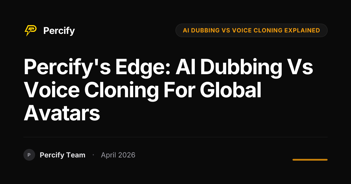 Percify's Edge: AI Dubbing vs Voice Cloning for Global Avatars - Percify AI Avatar Blog Cover