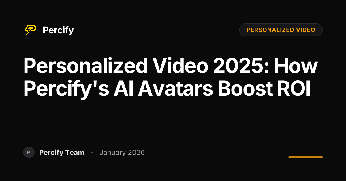 Personalized Video 2025: How Percify's AI Avatars Boost ROI | Percify Blog