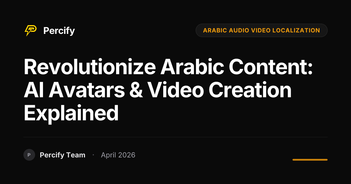 Revolutionize Arabic Content: AI Avatars & Video Creation Explained - Percify AI Avatar Blog Cover