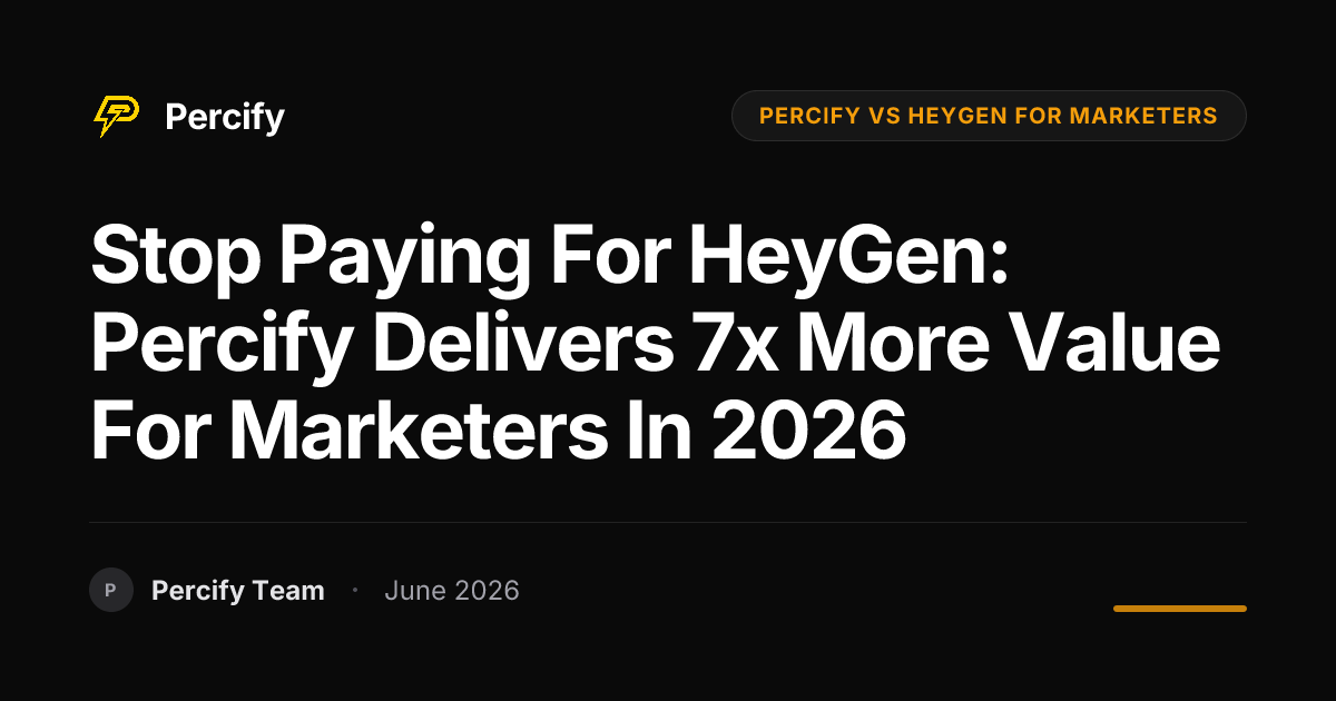 Stop Paying for HeyGen: Percify Delivers 7x More Value for Marketers in 2026 - Percify AI Avatar Blog Cover