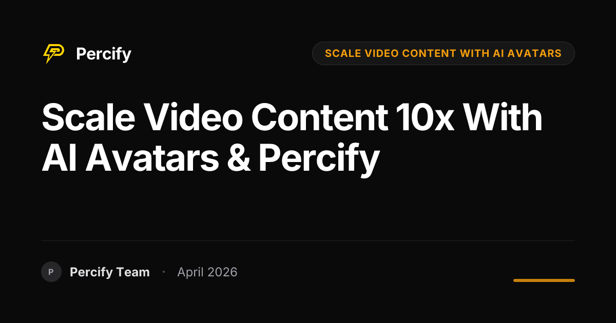 Scale Video Content 10x with AI Avatars & Percify - Percify AI Avatar Blog Cover