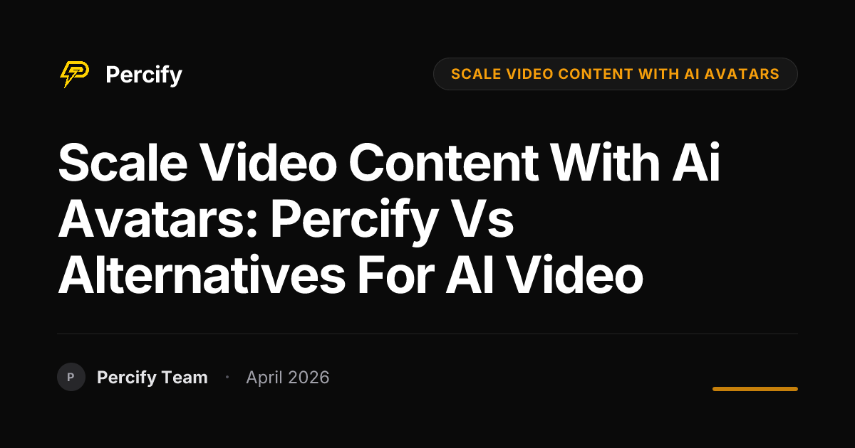 scale video content with ai avatars: Percify vs Alternatives for AI Video - Percify AI Avatar Blog Cover