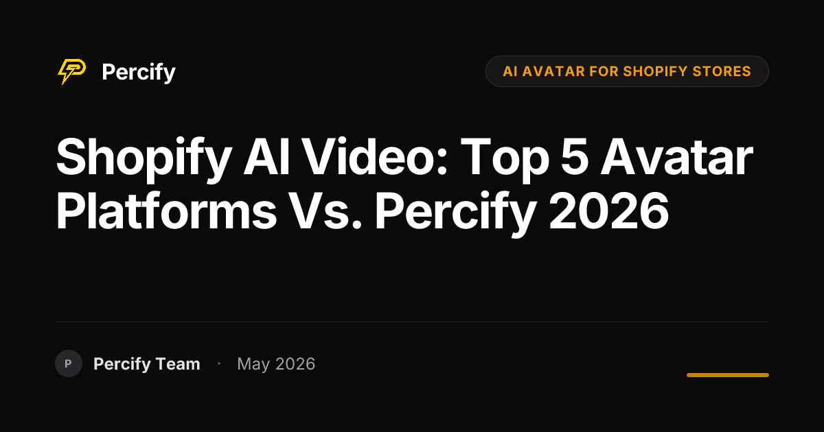 Shopify AI Video: Top 5 Avatar Platforms vs. Percify 2026 - Percify AI Avatar Blog Cover