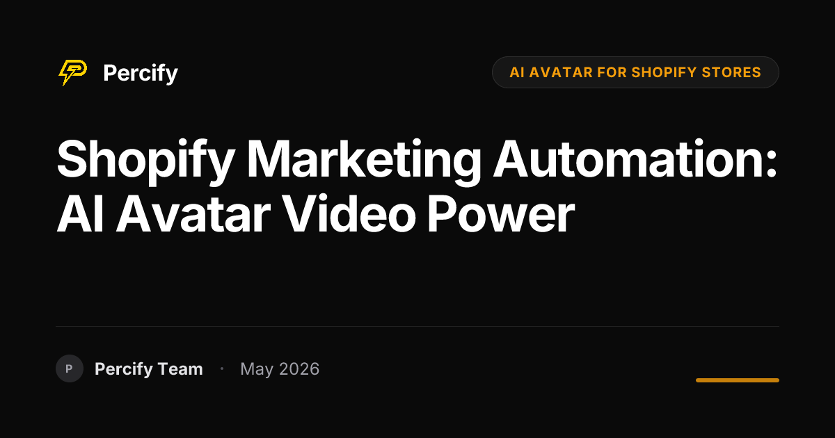 Shopify Marketing Automation: AI Avatar Video Power - Percify AI Avatar Blog Cover