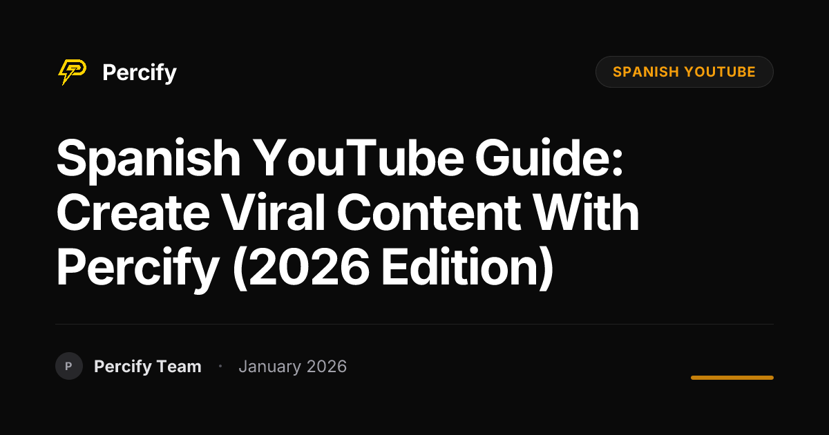 Spanish YouTube Guide: Create Viral Content with Percify (2026 Edition ...