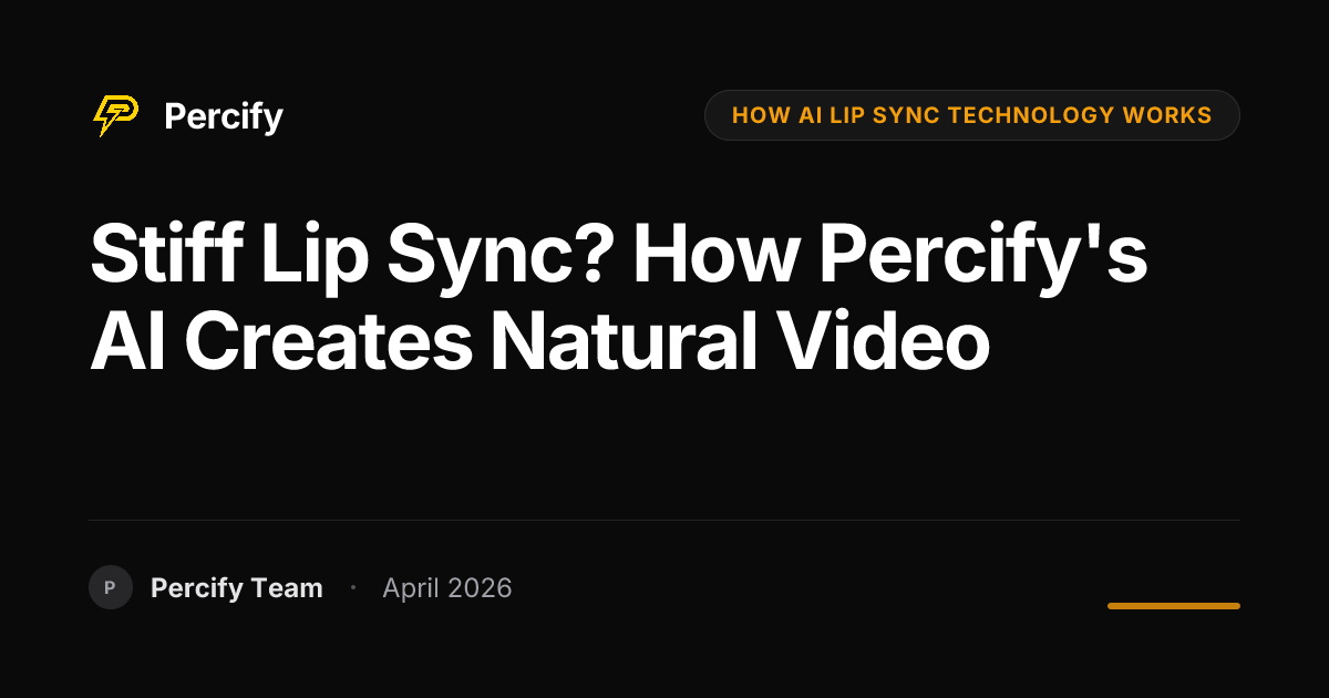 Stiff Lip Sync? How Percify's AI Creates Natural Video - Percify AI Avatar Blog Cover