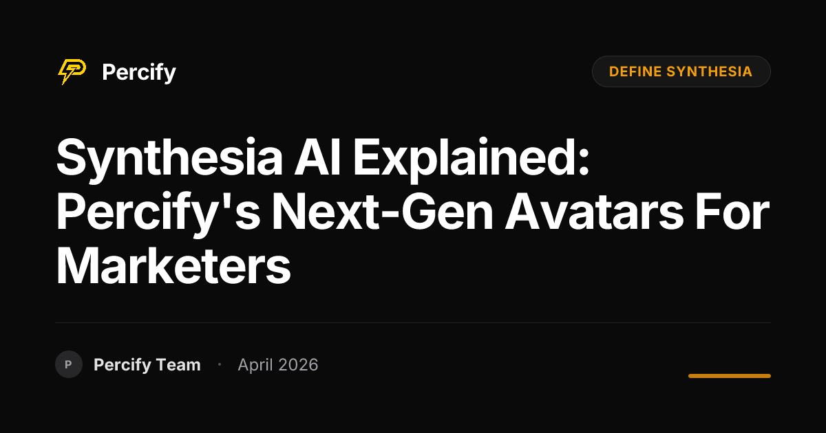 Synthesia AI Explained: Percify's Next-Gen Avatars for Marketers - Percify AI Avatar Blog Cover