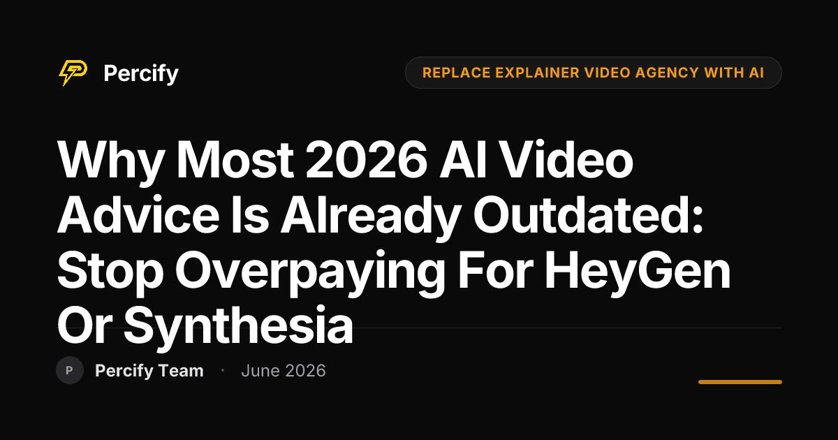 Why Most 2026 AI Video Advice Is Already Outdated: Stop Overpaying for HeyGen or Synthesia - Percify AI Avatar Blog Cover
