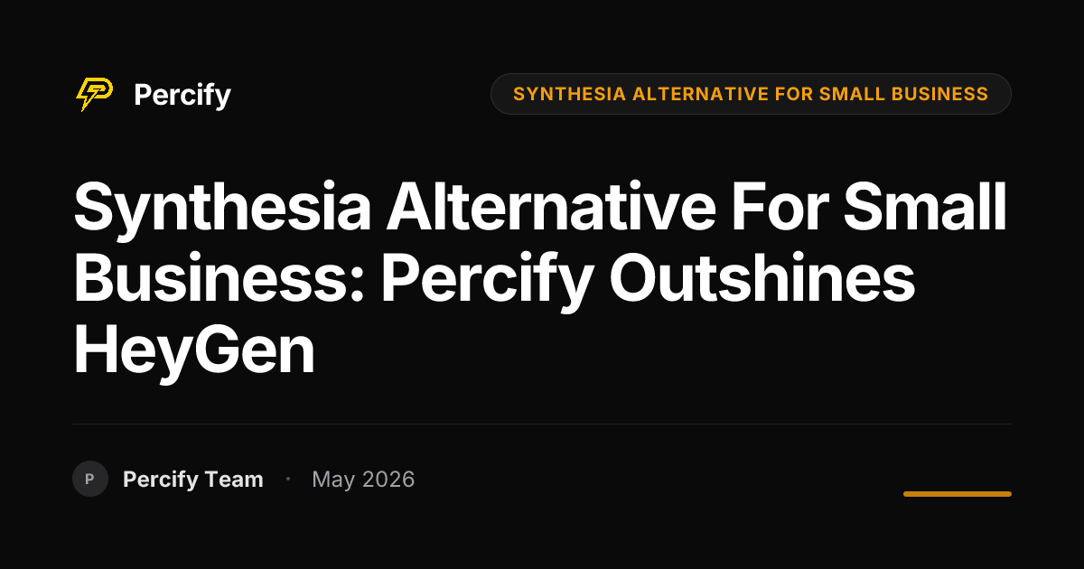 Synthesia Alternative for Small Business: Percify Outshines HeyGen - Percify AI Avatar Blog Cover