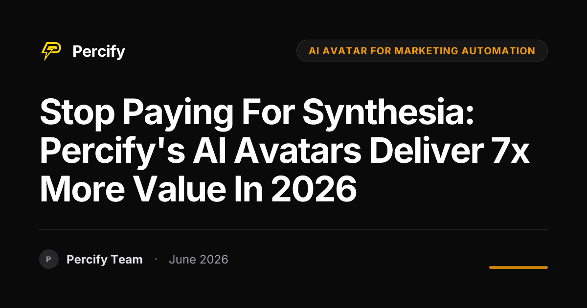 Stop Paying for Synthesia: Percify's AI Avatars Deliver 7x More Value in 2026 - Percify AI Avatar Blog Cover