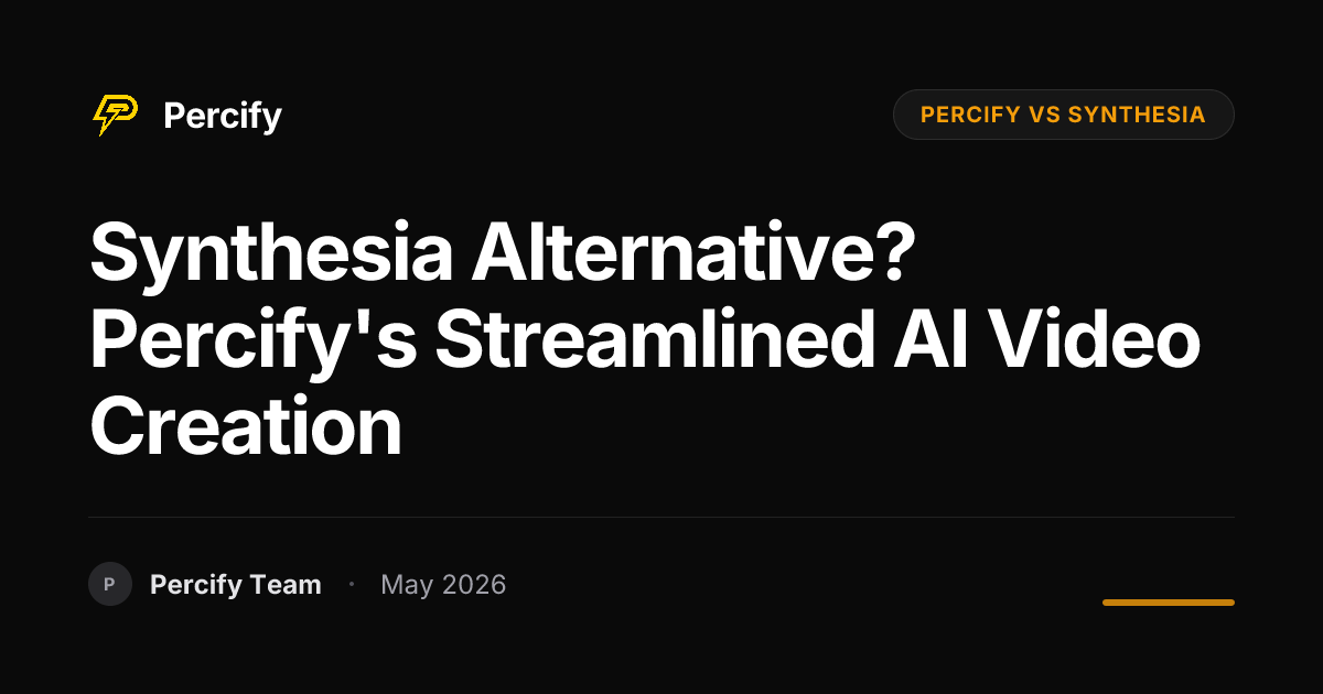 Synthesia Alternative? Percify's Streamlined AI Video Creation - Percify AI Avatar Blog Cover