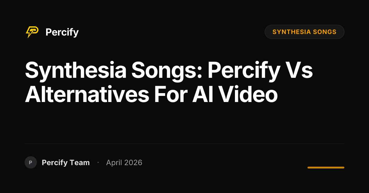 synthesia songs: Percify vs Alternatives for AI Video - Percify AI Avatar Blog Cover