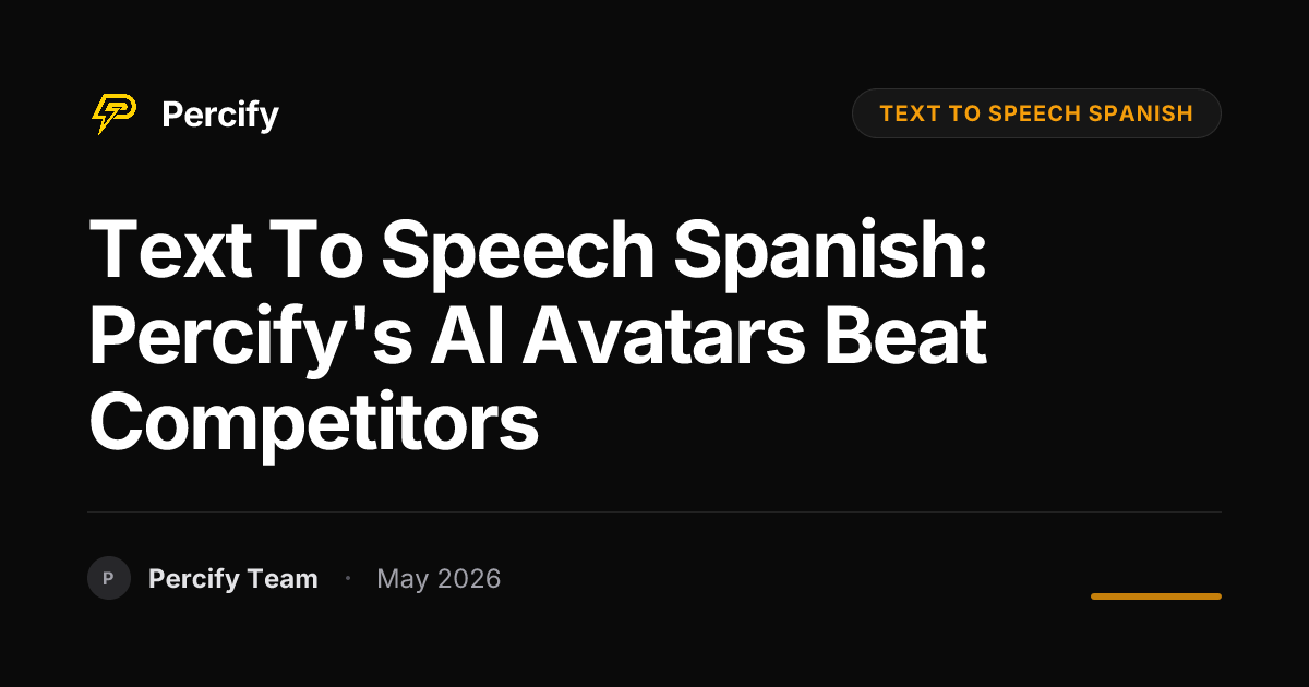 Text to Speech Spanish: Percify's AI Avatars Beat Competitors - Percify AI Avatar Blog Cover