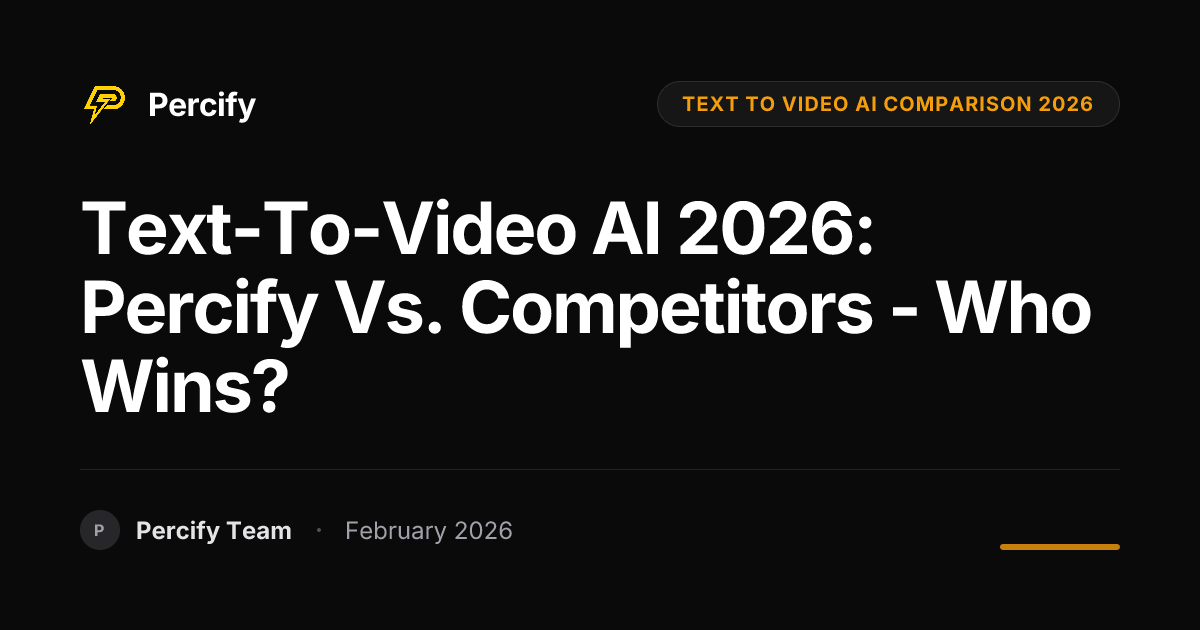 Text-to-Video AI 2026: Percify vs. Competitors - Who Wins? - Percify AI Avatar Blog Cover