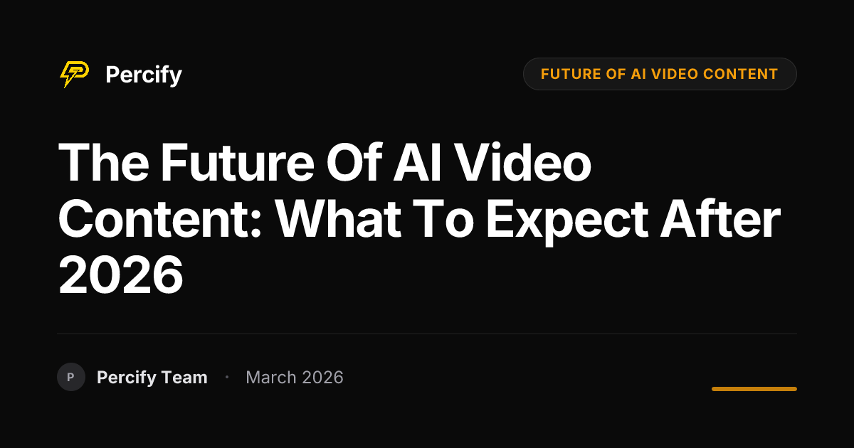 The Future of AI Video Content: What to Expect After 2026 - Percify AI Avatar Blog Cover