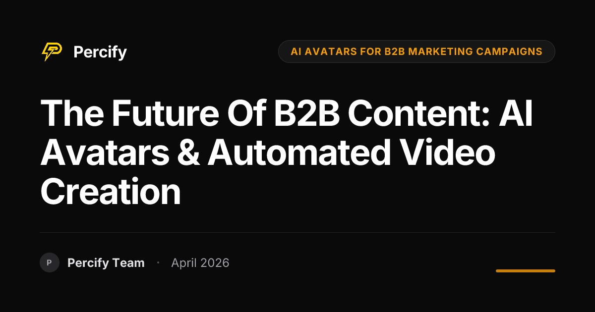The Future of B2B Content: AI Avatars & Automated Video Creation - Percify AI Avatar Blog Cover