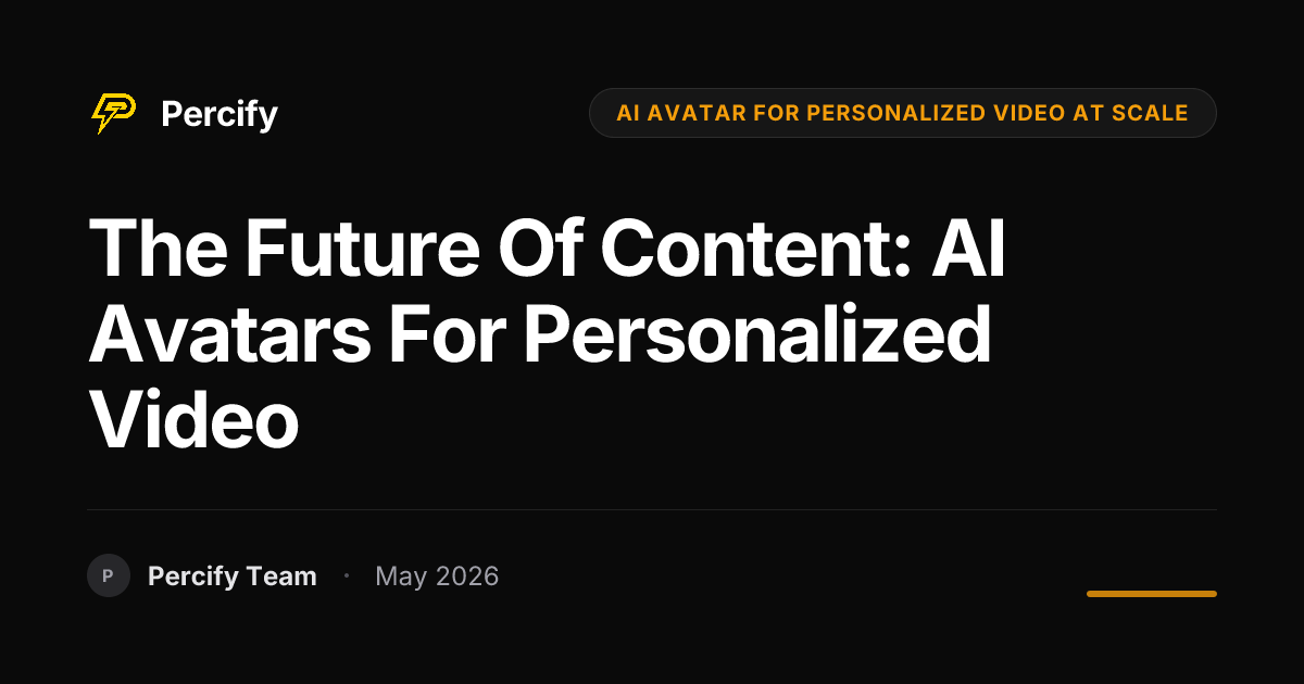 The Future of Content: AI Avatars for Personalized Video - Percify AI Avatar Blog Cover