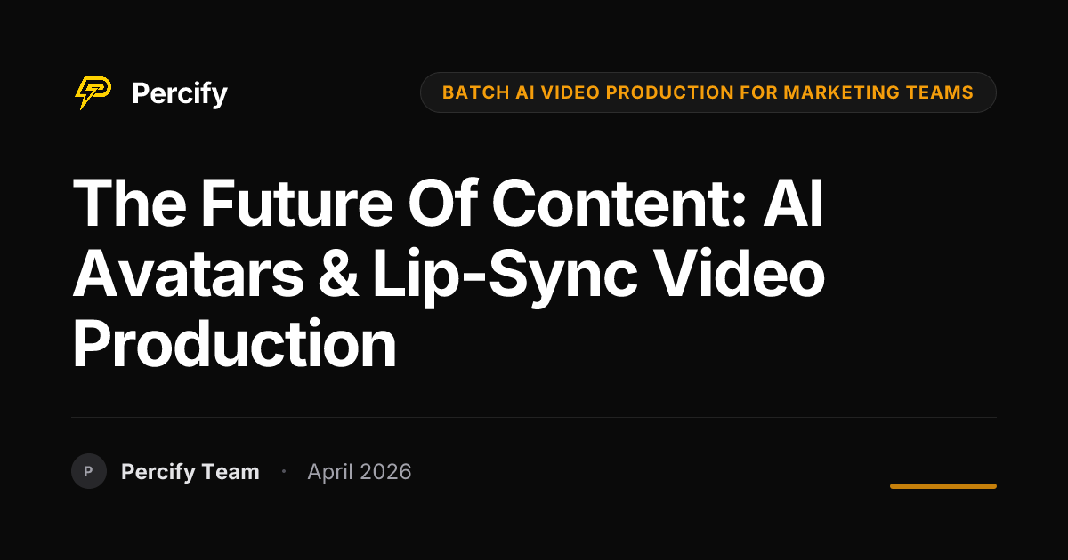 The Future of Content: AI Avatars & Lip-Sync Video Production - Percify AI Avatar Blog Cover