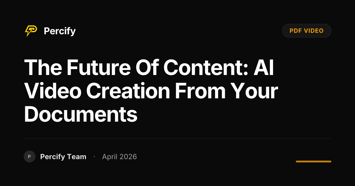 The Future of Content: AI Video Creation from Your Documents - Percify AI Avatar Blog Cover